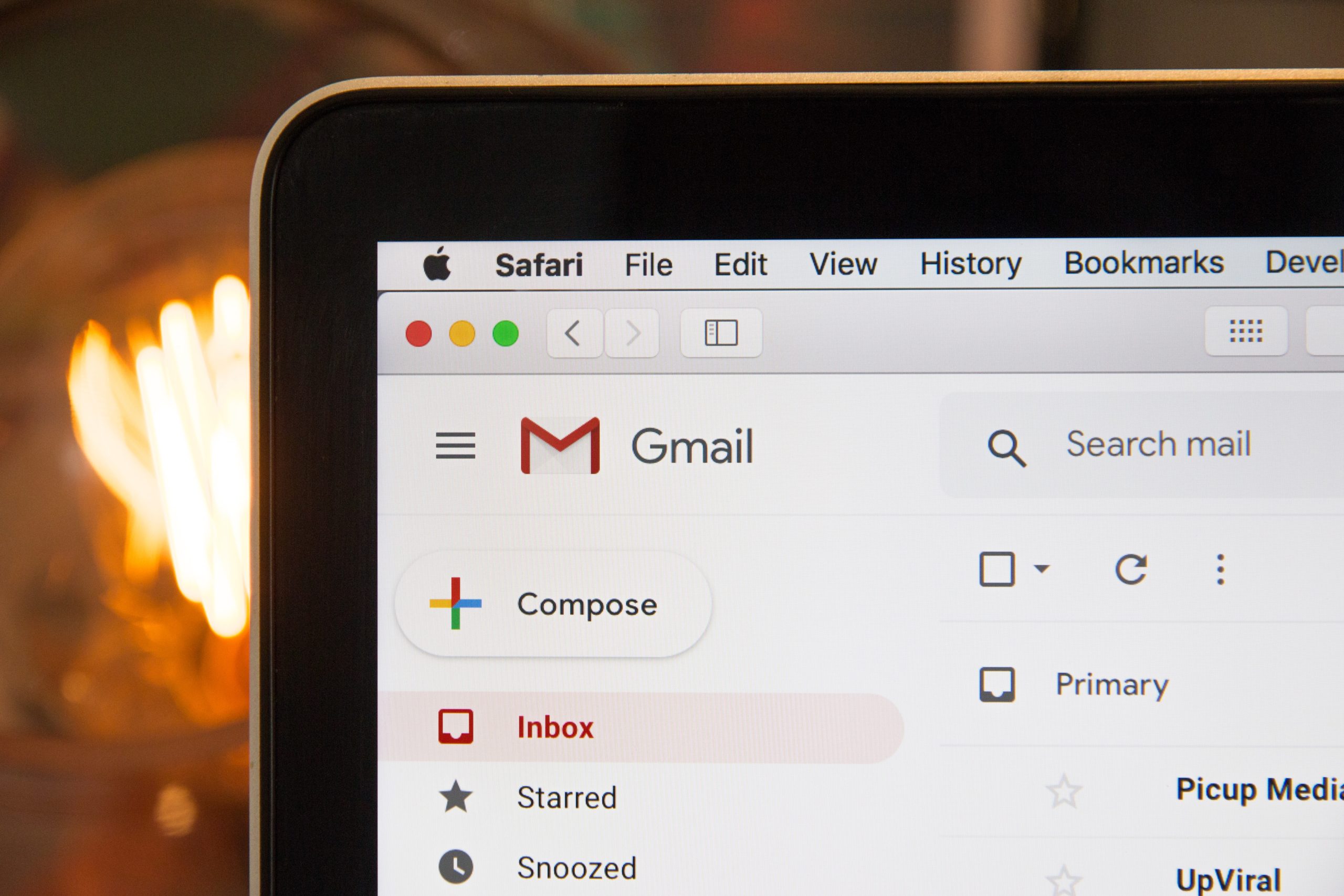 This image shows GMail on a laptop