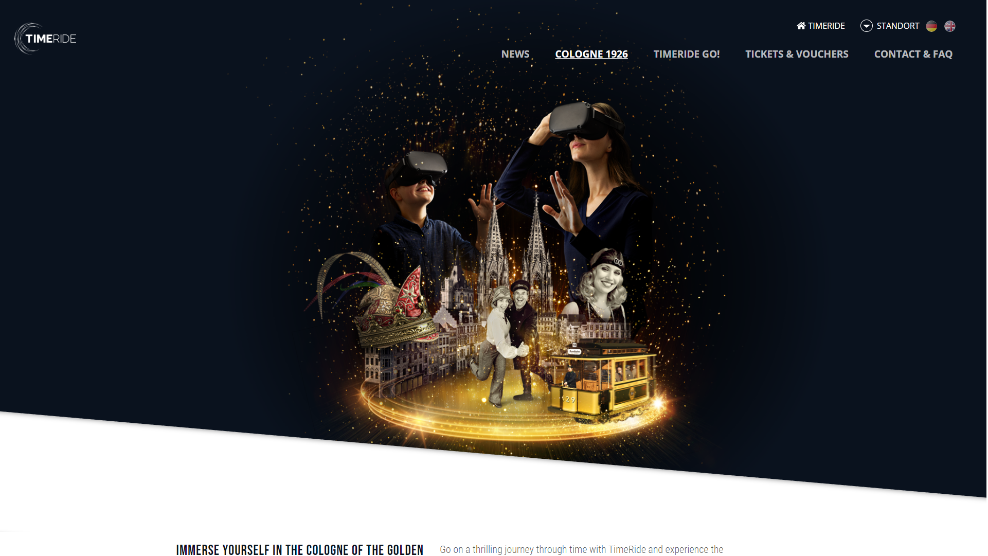 Screenshot of the TimeRide Cologne Website