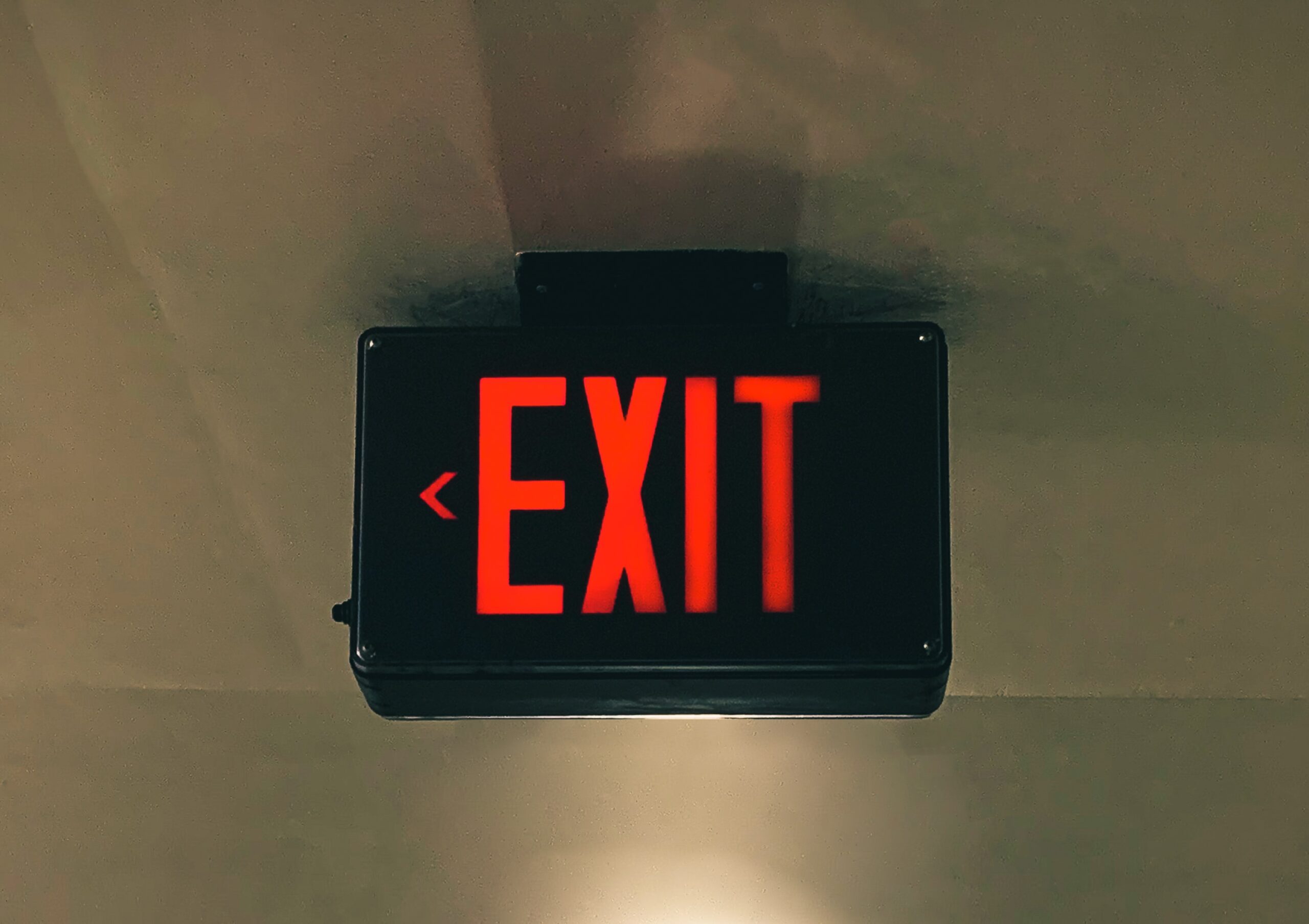 An exit sign representing to leave