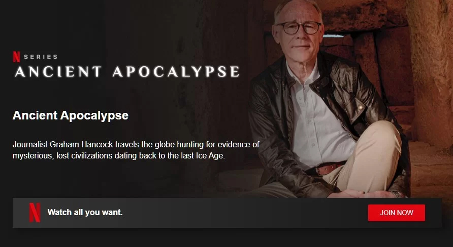 Titlescreen of the Netflix series "Ancient Apocalypse"