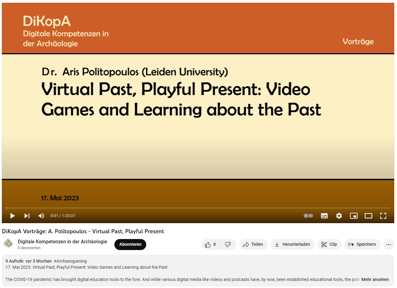 The image shows the title screen of a YouTube video that is stored at the DiKopA YouTube channel.